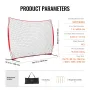 Barricade Backstop Net, 12x9 ft Ball Sports Barrier Netting, Portable Practice Equipment with Carry Bag, Protection Screen for B