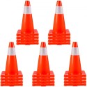 20Pack 18 "Trafikkegler, Safety Road Parkeringskegler PVC -base, orange trafikkegle med reflekterende kraver, farekonstruktion"