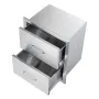 Outdoor Kitchen Drawers 18W x 20.6H x 12.7D Inch, Flush Mount Double BBQ Drawers Stainless Steel with Handle, BBQ Island Drawers
