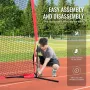 Barricade Backstop Net, 16x10 ft Ball Sports Barrier Netting, Portable Practice Equipment with Carry Bag, Protection Screen for 