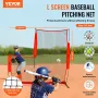 L Screen Baseball for Batting Cage, 7x7 ft Baseball & Softball Safety Screen, Body Protector Portable Batting Screen with Carry 