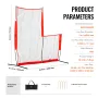 L Screen Baseball for Batting Cage, 7x7 ft Baseball & Softball Safety Screen, Body Protector Portable Batting Screen with Carry 
