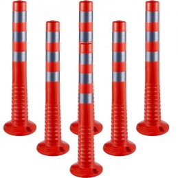Traffic Delineator, 6 PCS Posts Channelizer Cone, Delineator Post Kit 30â€ in Height, PU Traffic Post, Orange Safety Cones,
