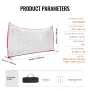 Barricade Backstop Net, 20x10 ft Ball Sports Barrier Netting, Portable Practice Equipment with Carry Bag, Protection Screen for 
