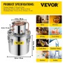 Moonshine Still Distillery Kit 3.3Gal Water Essential Oil Distilling Kit w/ Water Pump