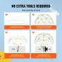 Climbing Dome, 10FT Geometric Dome Climber with Hammock and Swing, for Kids 3 to 10 Years Old, Jungle Gym Supports 750LBS and Ea