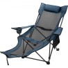 Folding Camp Chair, with Footrest Mesh, Portable Lounge Chair with Storage Bag and Cup Holder, for Camping Fishing and Other