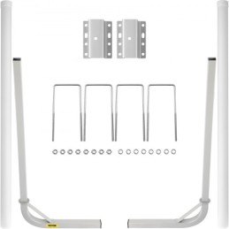 Boat Trailer Guide-on, 60", 2PCS Steel Trailer Post Guide ons, with White PVC Tube Covers, Complete Mounting Accessories "