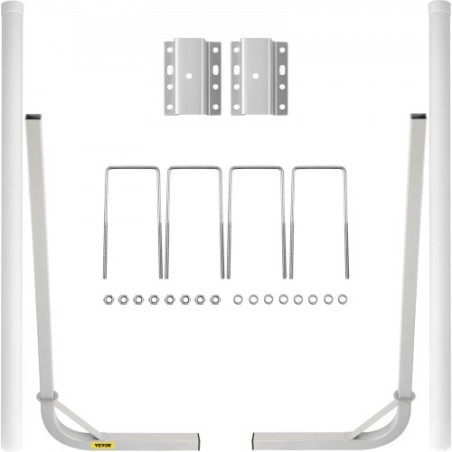 Boat Trailer Guide-on, 60", 2PCS Steel Trailer Post Guide ons, with White PVC Tube Covers, Complete Mounting Accessories "