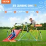 Climbing Dome, 8FT Geometric Dome Climber with Slide, for Kids 3 to 9 Years Old, Jungle Gym Supports 600LBS and Easy Assembly, w