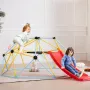 Climbing Dome, 8FT Geometric Dome Climber with Slide, for Kids 3 to 9 Years Old, Jungle Gym Supports 600LBS and Easy Assembly, w