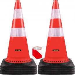 Safety Cones Traffic Cones 8 x 30" Orange Reflective Collars Road Cones