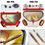 Dental Sandblaster 2 Pen + 2 Tanks Dental Lab Sandblaster with LED Light and Large View Window Sandblaster Machine with Foot Ped