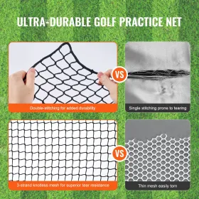 Golf Net, 10x10ft Golf Practice Net, Indoor Hitting Net for Golf, Baseball, Hockey, Soccer, Heavy Duty Nylon DIY Ball Net,