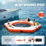 Inflatable Floating Dock, ø8.5FT Inflatable Dock Platform with ø5FT Trampoline Mesh Pool, Non-Slip Floating Platform Water Mat w