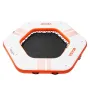 Inflatable Floating Dock, ø8.5FT Inflatable Dock Platform with ø5FT Trampoline Mesh Pool, Non-Slip Floating Platform Water Mat w