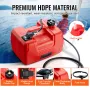 Boat Fuel Tank, 3.17-Gallon/12-L Marine Outboard Transfer Tank, Transfer Tank with 9.8ft Hose, Gauge for Outboard Engine, Yacht,