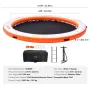 Inflatable Floating Dock, ø10FT Inflatable Dock Platform with ø8FT Trampoline Mesh Pool, Non-Slip Floating Platform Water Mat wi