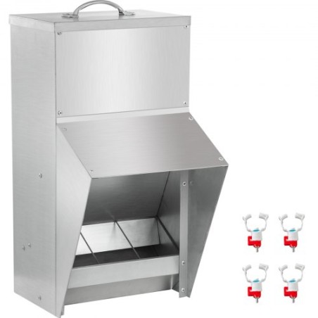 Galvanized Poultry Feeder Holds 11.5lbs of Feed Chicken Feeders No Waste 6.3x8.3x12.9in Hanging Chicken Feeder with Lid