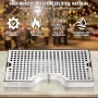 Kegerator Beer Drip Tray, 304 Stainless Steel Keg Drip Trays with 4 Non-Slip Rubber Pads and Detachable Cover, Heat / Cold Resis