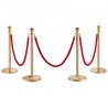 Crowd Control Stanchion Posts 4-Pack & 3pcs 5ft Velvet Ropes Fillable Base