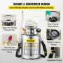 Stainless Steel Sprayer 4L Household Gardening and Floor Cleaning Sprayer, Suitable for the Current Neds of Industry, Agricultur