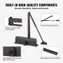 Door Closer, Automatic Door Closer Commercial or Residential Use for Door Weights 150 kg, Adjustable Size Hydraulic Buffer Door 