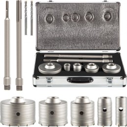 Concrete Hole Saw Kit, 1-2/11", 1-3/5", 2-9/16", 3-5/32", 3-15/16" Drill Bit Set SDS Plus & SDS MAX Shank Wall Hole Cutter "