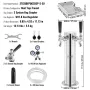 Kegerator Tower Kit, Dual Taps Beer Conversion Kit, Stainless Steel Keg Beer Tower Dispenser with Dual Gauge W21.8 Regulator & S