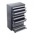 Drill Bit Dispenser Cabinet, 3 Pieces Three-Drawer for 1/16" to 1/2" & Letter Sizes A to Z, Five-Drawer Drill Bit Organizer for