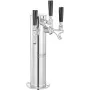 Triple Taps Draft Beer Tower Dispenser, rustfrit stål Kag