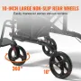 2 I 1 Rollator Walker & Transport Chair For Seniors, Folding