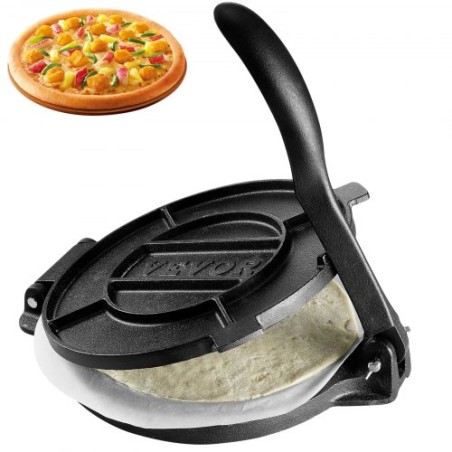 Tortilla Press, 10 tommer tortilla og roti maker, støbejern Heavy Duty Tortilladora Press, præ-krydret Pataconera Maker med