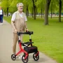 Folding Rollator Walker for Seniors and Adults, Lightweight Aluminum Rolling Walker with Seat and Adjustable Handle, 4-Wheel Out