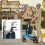3 Wheels Rollator Walker for Seniors, Lightweight Aluminum Foldable Rolling Walker with Adjustable Handle, Outdoor Trio Mobility