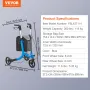 3 Wheels Rollator Walker til seniorer, let aluminium