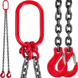 5FT Chain Sling 0.375In x 5Ft Double Leg with Grab Hooks Sling Chain 4T Capacity Double Leg Chain Sling Grade80(0.375In x 5Ft