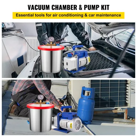 3 CFM 1/4HP Single Stage Vacuum Pump, 3 gallon (13 liter)