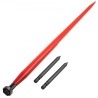 Hay Spear 49" Bale Spear 3000 lbs Capacity, Bale Spike Quick Attach Square Hay Bale Spears 1 3/4" Wide, Red Coated Bale "
