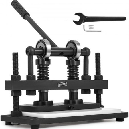 Leather Cutting Machine Double Guiding Shaft Leather Embossing Machine with 260x120mm Upper Platen Max 10 mm Leather Die Cutter