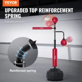 Bokseshastighedstræner, stansningspose med stativ, refleks boksepose til teenagere og voksne, højdejusterbar fritstående