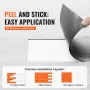 Self Adhesive Vinyl Floor Tiles 36 x 6 inch, 36 Tiles 2.5mm Thick Peel & Stick, Light Gray Wood Grain DIY Flooring for Kitchen, 