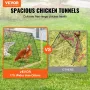 Chicken Tunnels, 287 x 78.7 x 24.2 inch(LxWxH) Chicken Tunnels for Yard, Portable Chicken Tunnels for Outside with Corner Frames