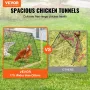 Chicken Tunnels, 236.2 x 157.5 x 24.2 inch(LxWxH) Chicken Tunnels for Yard, Portable Chicken Tunnels for Outside with Corner Fra