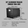 Trailer Tongue Box, Aluminum Alloy Diamond Plate Tongue Box Tool Chest, Heavy Duty Trailer Box Storage with Lock and Keys, Utili