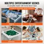 Mahjong Table, 4 Player Folding Domino Table with Wear-Resistant Green Tabletop, Portable Square Card Table with 4 Cup Holders &