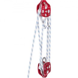 Twin Sheave Block and Tackle 2/5-1/2Inch 100-200Ft Twin Sheave Block with Braid Rope 6600-7705LBS Double Pulley Rigging