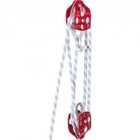 Twin Sheave Block and Tackle 2/5-1/2inch 100-200ft Twin Sheave Block With Braid Rope 6600-7705 lbs Double Remley Rigging