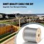316 Stainless Steel Cable 1/8" 1x19 Steel Cable Wire Rope 150M/500FT Cable Railing Transport Wire Rope Cable for Railing Decking