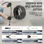 Drain Cleaning Cable 100 FT x 3/4 Inch, Solid Core Steel Drain Cleaner Cable with 4 Cutters for 3.9" to 7.9" Pipes, Professional